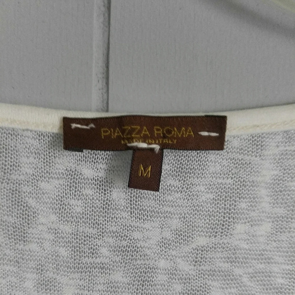 Piazza Roma Women Ivory Sleeveless Blouse M. - Picture 4 of 5